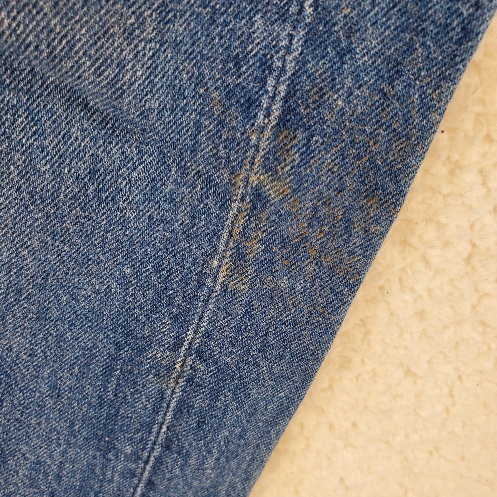 80s Levis 501 0115 Blue Jeans Mens 34x36 Buttonfly Wide Leg VTG USA (32x36) - Picture 7 of 13